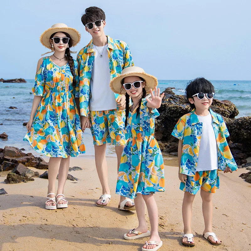 Summer Clothing Looks - Vacation Area Couple Look Parent-child Clothes