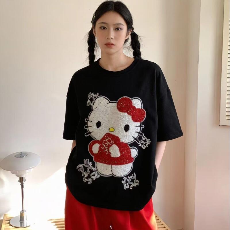 Summer Clothing Trends - Cute Short-Sleeved Hello Kitty Summer New