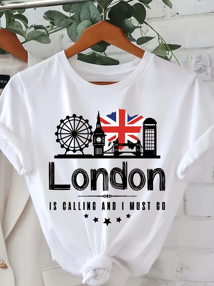 Summer Clothing London - London Letter Print Women's T-shirt Fashion