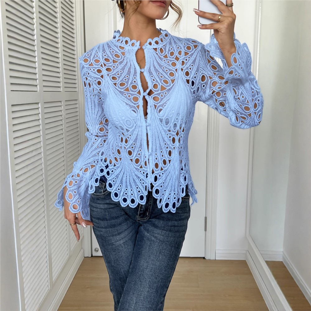 Summer Zara - Women's Sexy Lace Hollow Solid Color