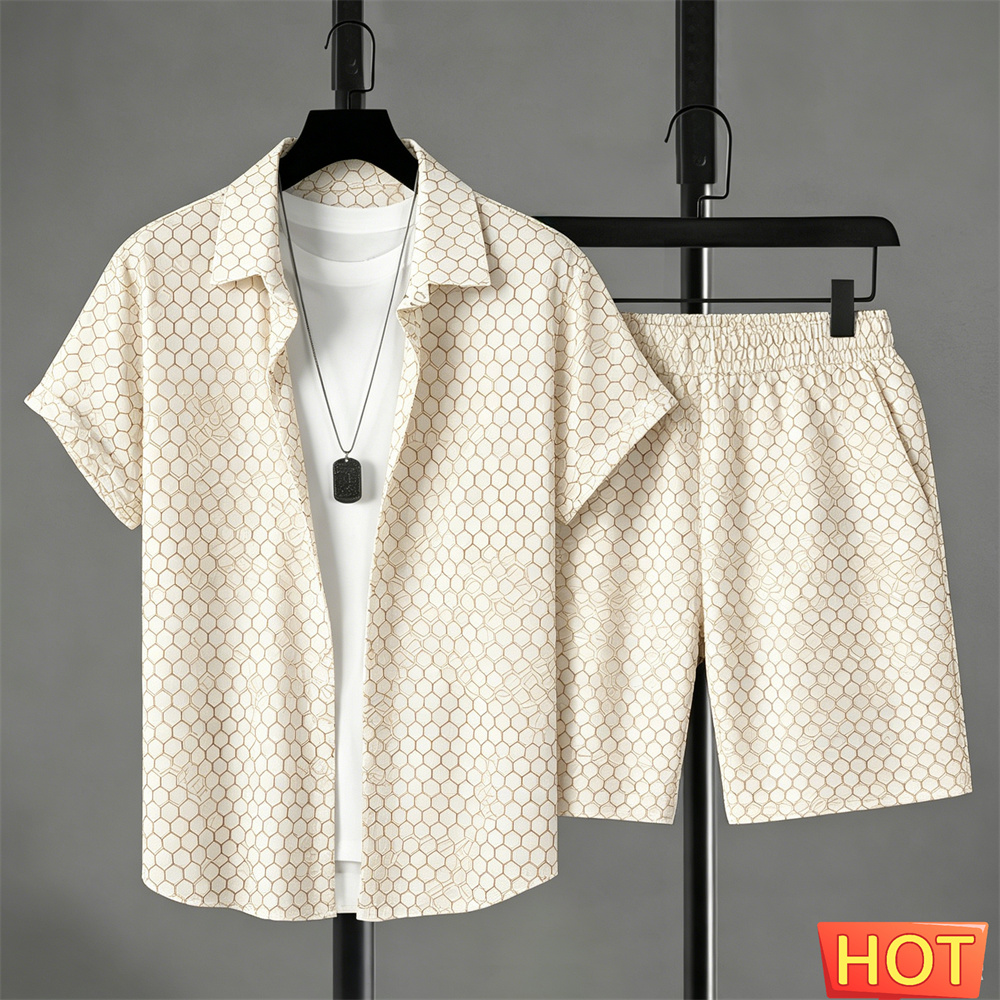 Summer Clothing Trends - Summer Outfits Man Shirt Set Gradient