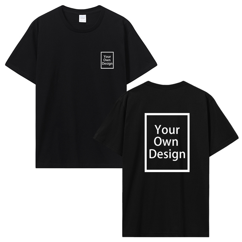 Summer Clothing Logo - Custom Cotton Customized Print Short Sleeve