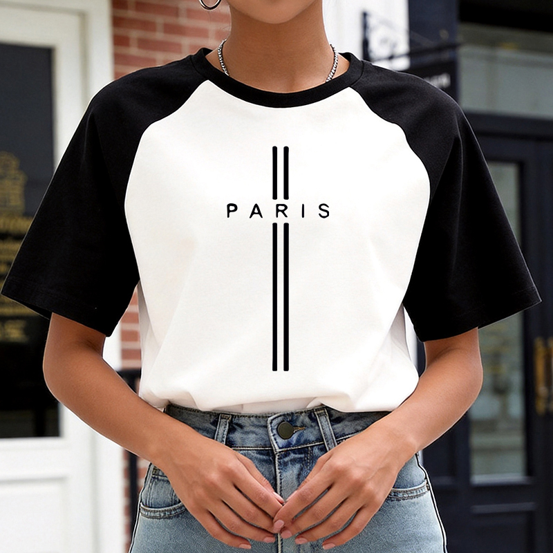 Summer Clothing In Paris - 90s Y2k Korean Style Tee Tops