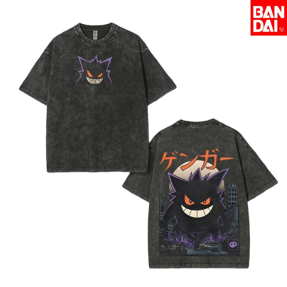 Japanese Summer Clothing Men - Pokemon Gastly Haunter Gengar T Shirt