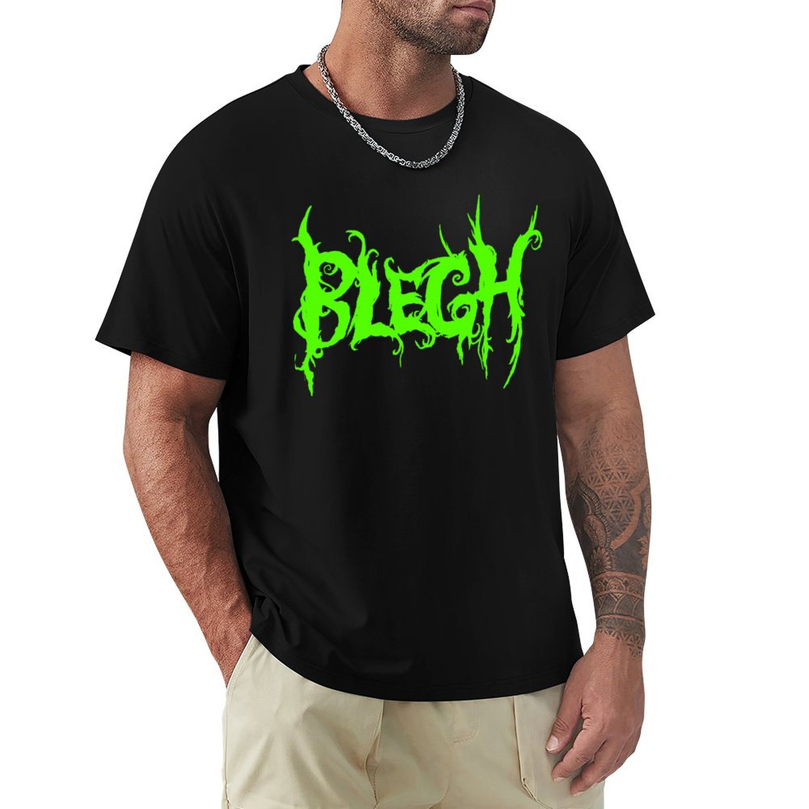 Neon Green Blegh on Black T-Sh - огляд і ціна Summer Green Clothing