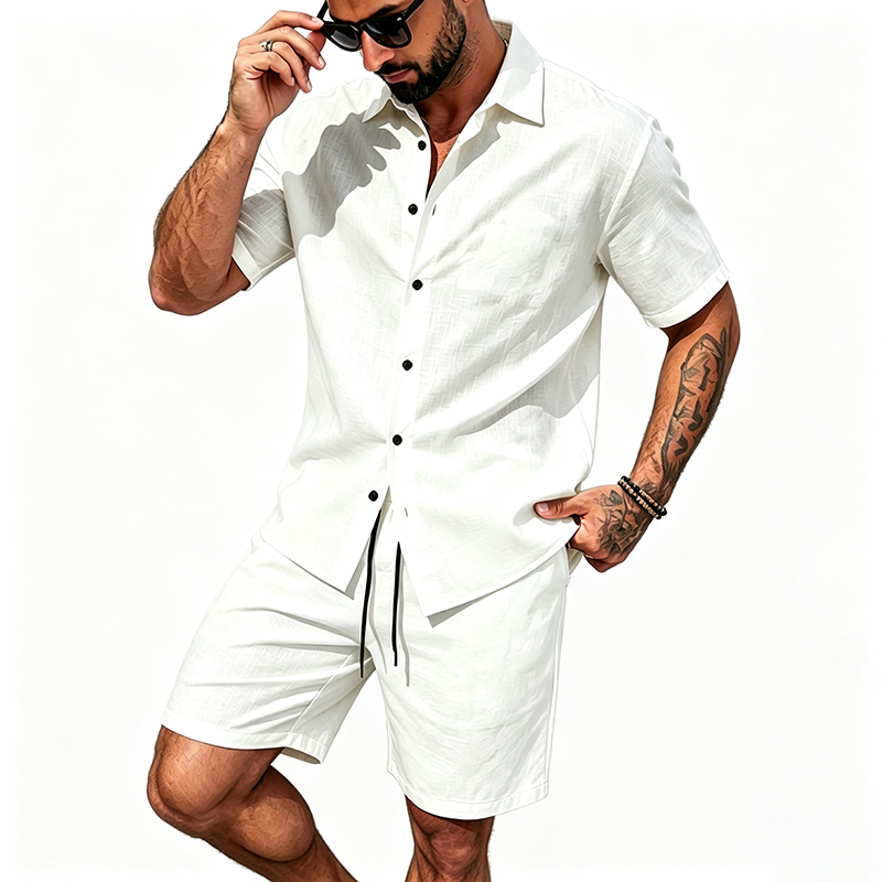 Men Linen Two Piece Outfit Sho - огляд і ціна Summer Clothing Trends