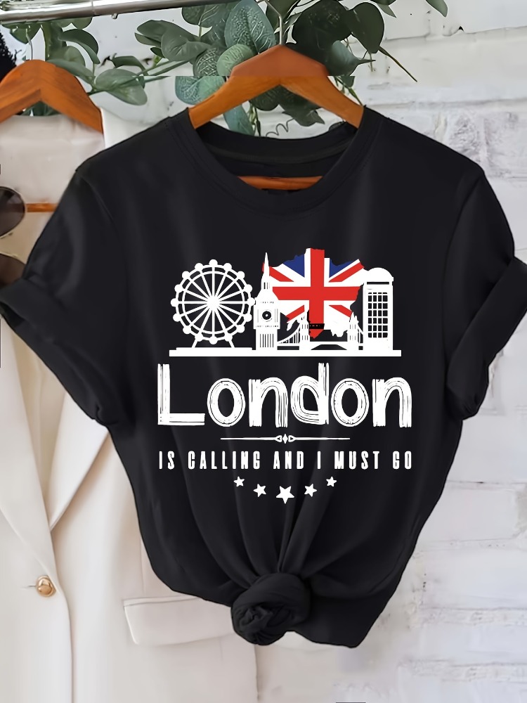 London Letter Print Women's T- - огляд і ціна Summer Clothing London