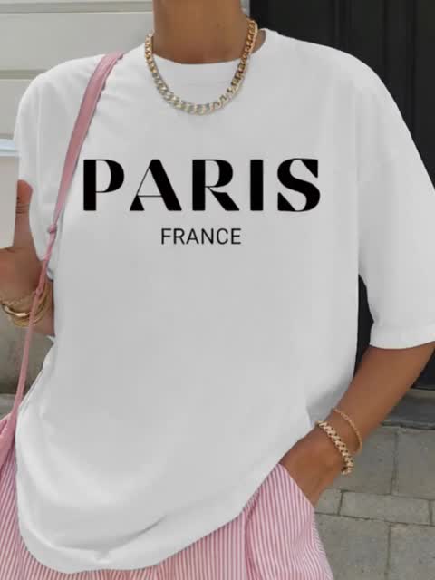 Women'S Casual Short-Sleeve Cr - огляд і ціна Summer Clothing In Paris