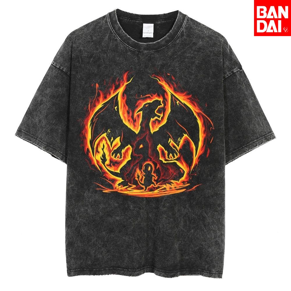 Pokemon Charizard T Shirt Men  - огляд і ціна Japanese Summer Clothing Men