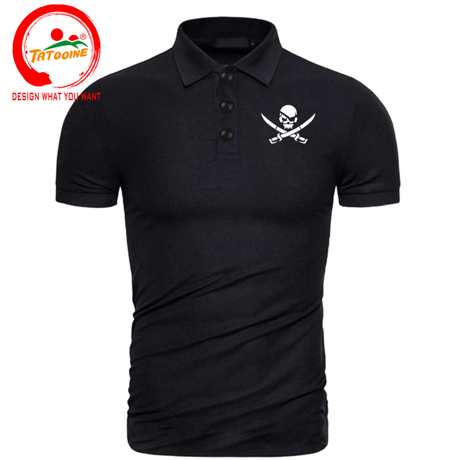 Pirate Skull Logo Print Polo S - огляд і ціна Summer Clothing Logo