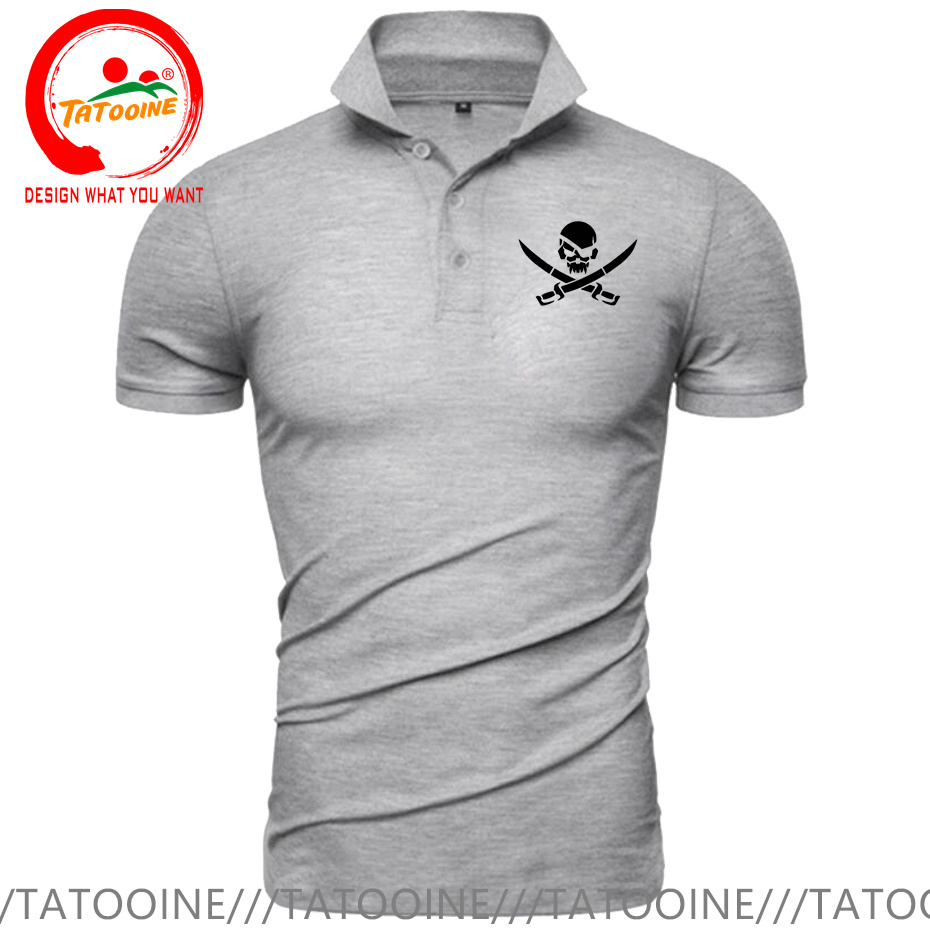 Pirate Skull Logo Print Polo S - огляд і ціна Summer Clothing Logo