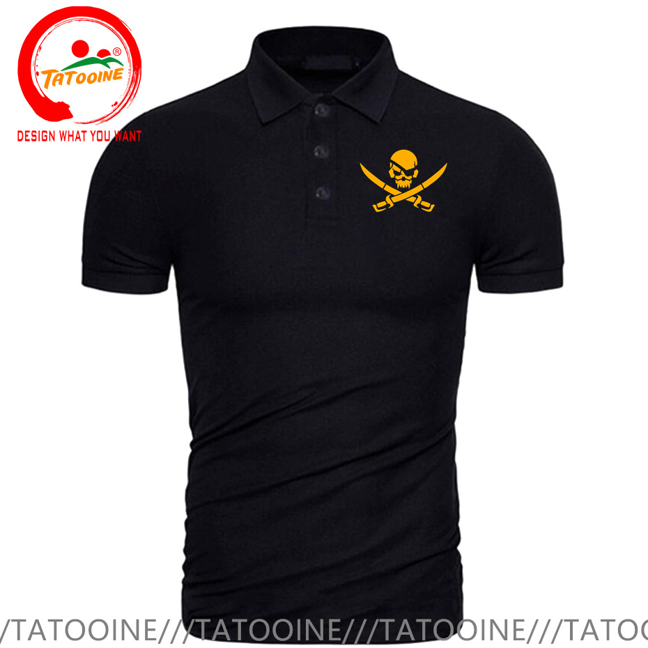 Pirate Skull Logo Print Polo S - огляд і ціна Summer Clothing Logo