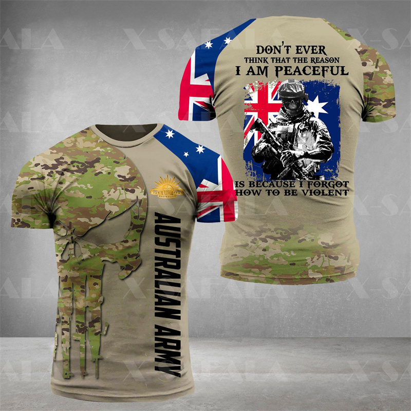 Australia Flag Skull Graphic T - огляд і ціна Summer Clothing Australia
