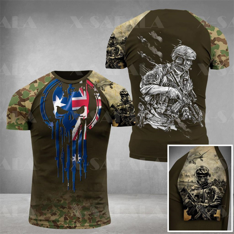 Australia Flag Skull Graphic T - огляд і ціна Summer Clothing Australia