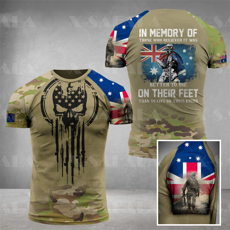 Australia Flag Skull Graphic T - огляд і ціна Summer Clothing Australia