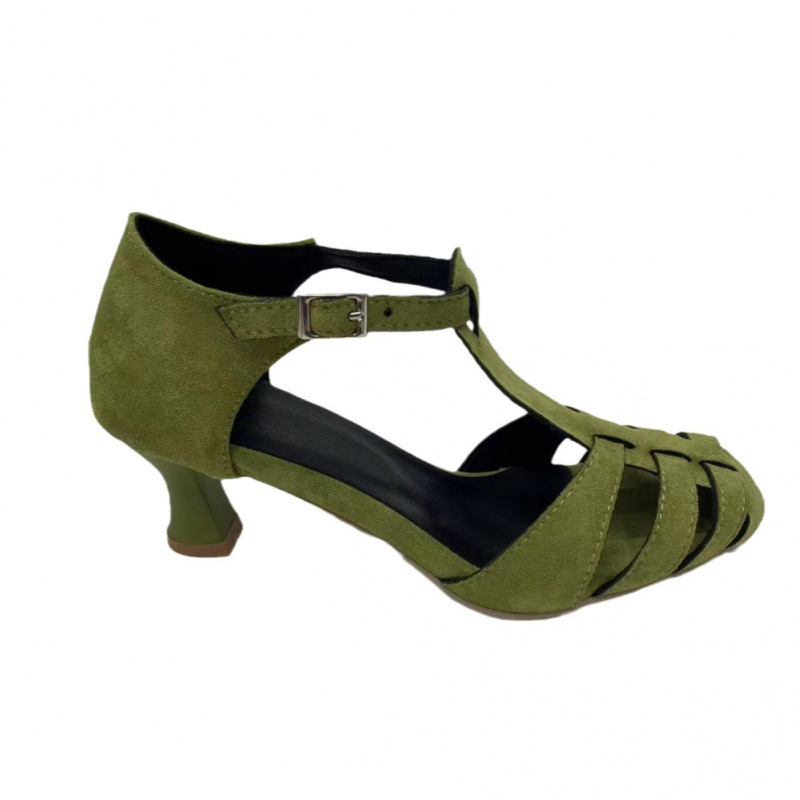 Women's Green Suede Kitten Hee - огляд і ціна Summer Holiday Clothing Women