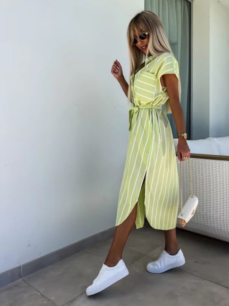 Short Sleeve Striped Shirt Dre - огляд і ціна Summer Clothing Looks