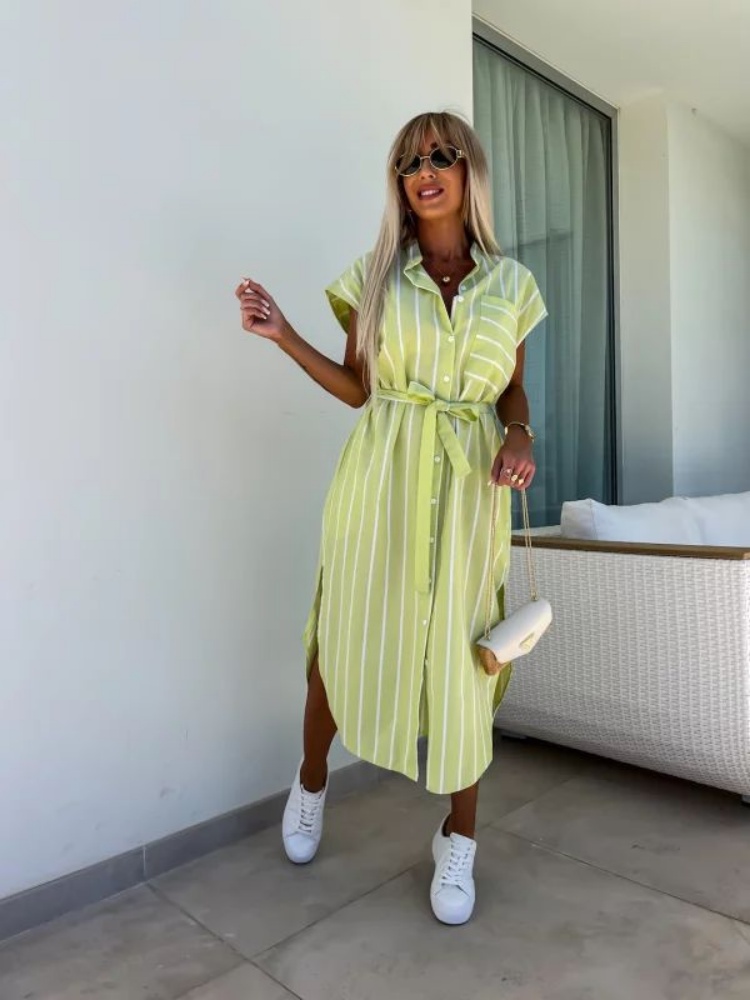 Short Sleeve Striped Shirt Dre - огляд і ціна Summer Clothing Looks