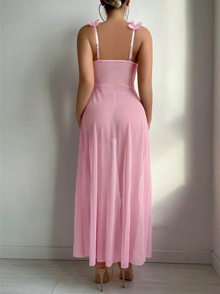 Pink Floral Lace See Through N - огляд і ціна Summer Holiday Clothing Women