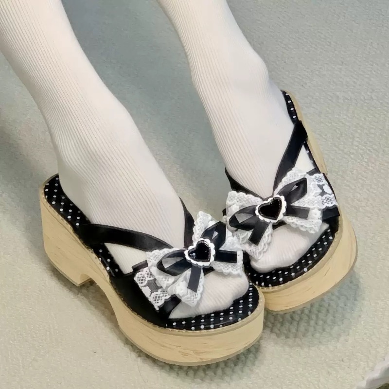 Sweet Bow Wood Grain Thick Bot - огляд і ціна Summer Holiday Clothing Women