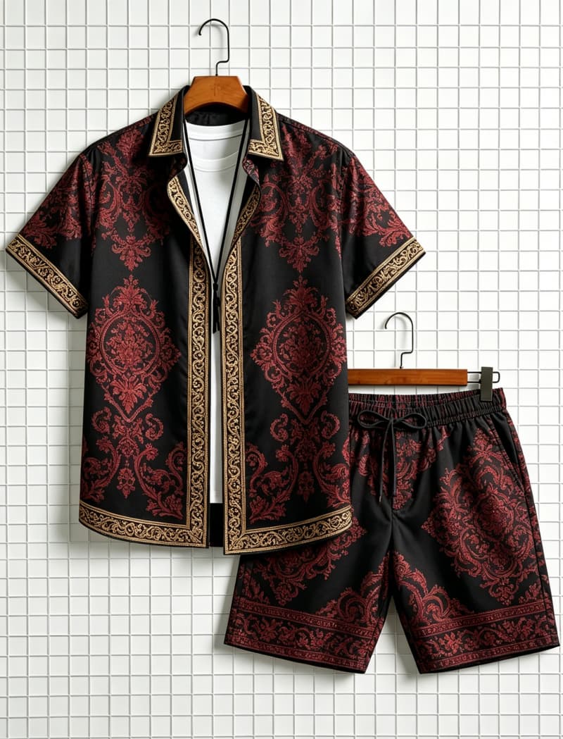 Men's ethnic border printed sh - огляд і ціна Summer Clothing Trends