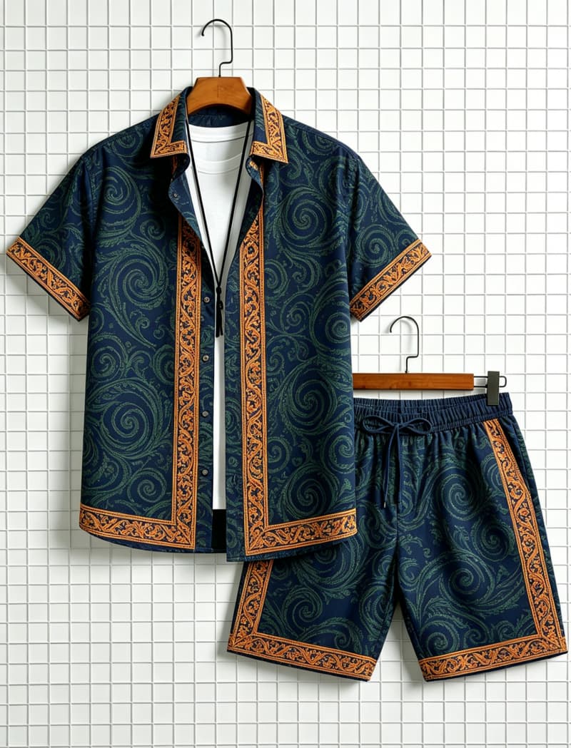 Men's ethnic border printed sh - огляд і ціна Summer Clothing Trends