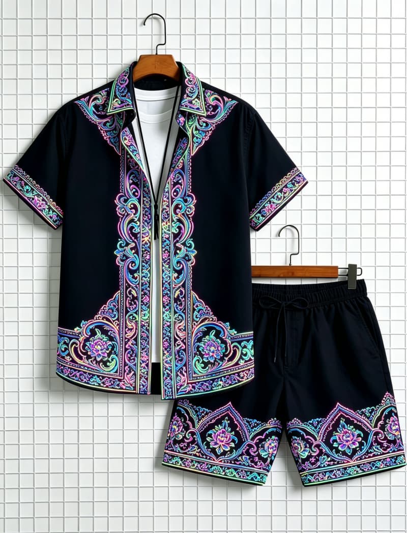 Men's ethnic border printed sh - огляд і ціна Summer Clothing Trends