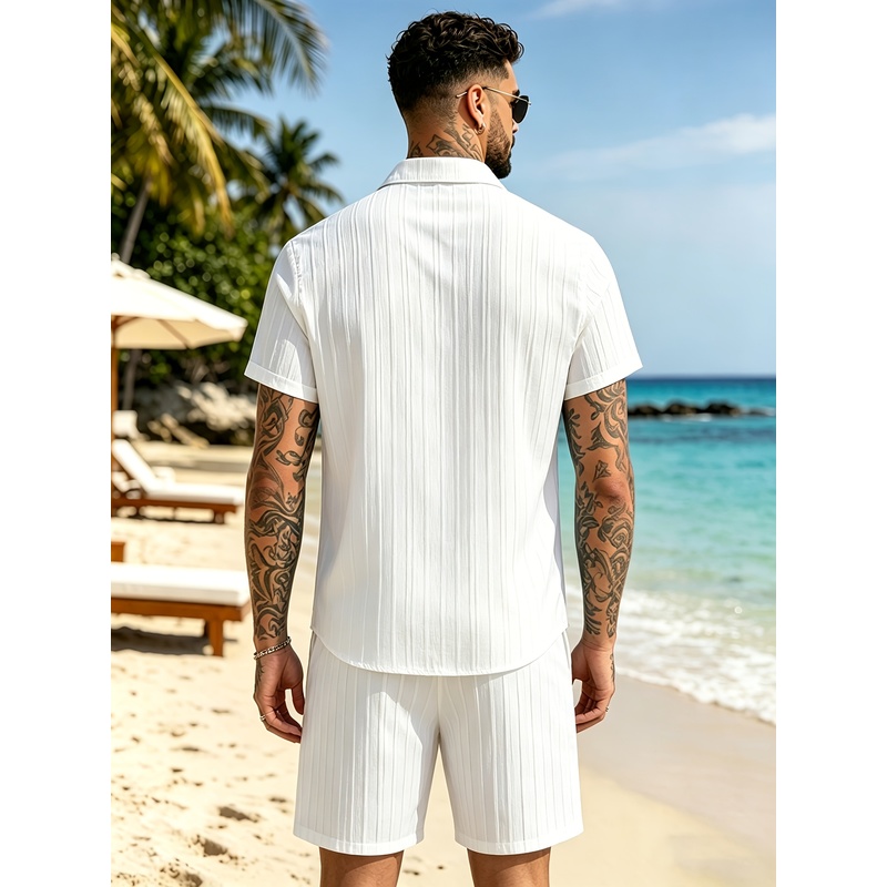 2Men's Summer Casual Suit Set， - огляд і ціна Summer Clothing For A Beach