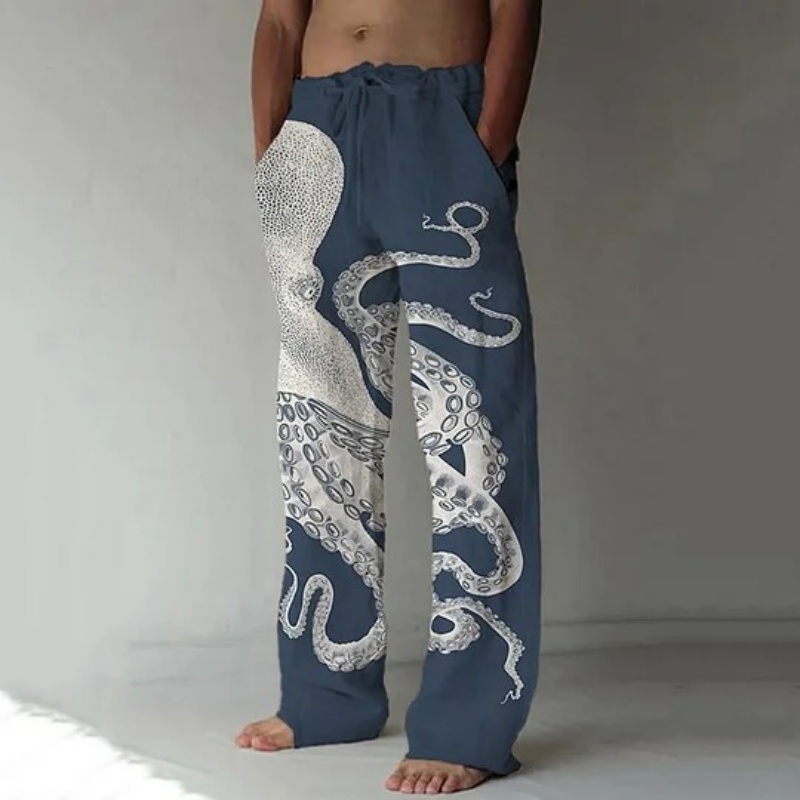 Japanese Art Octopus Graphic P - огляд і ціна Japanese Summer Clothing Men
