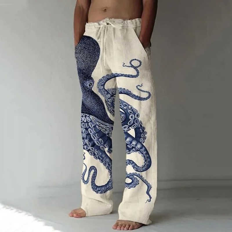 Japanese Art Octopus Graphic P - огляд і ціна Japanese Summer Clothing Men