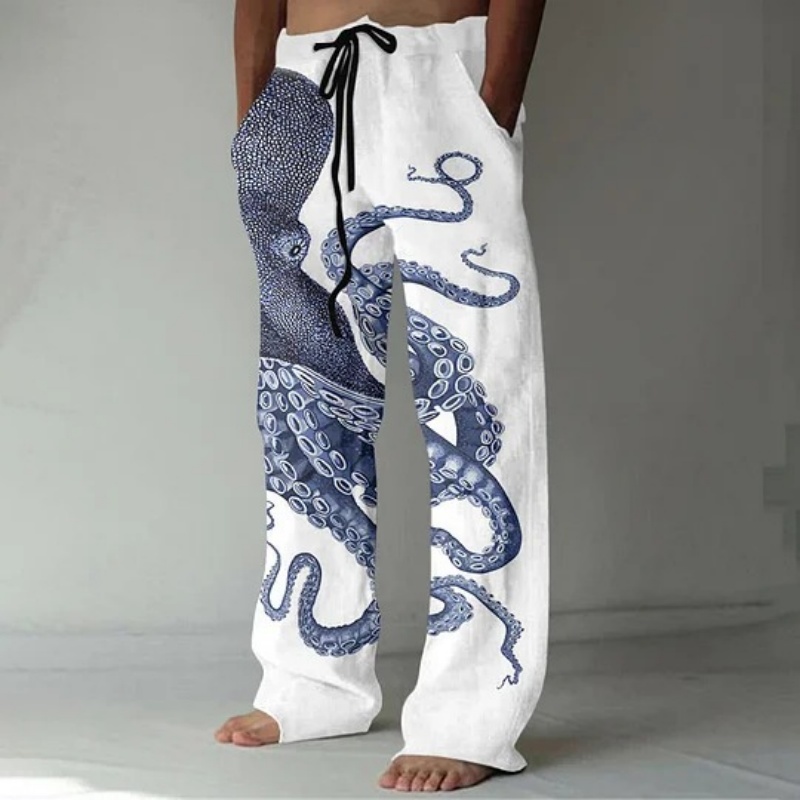 Japanese Art Octopus Graphic P - огляд і ціна Japanese Summer Clothing Men