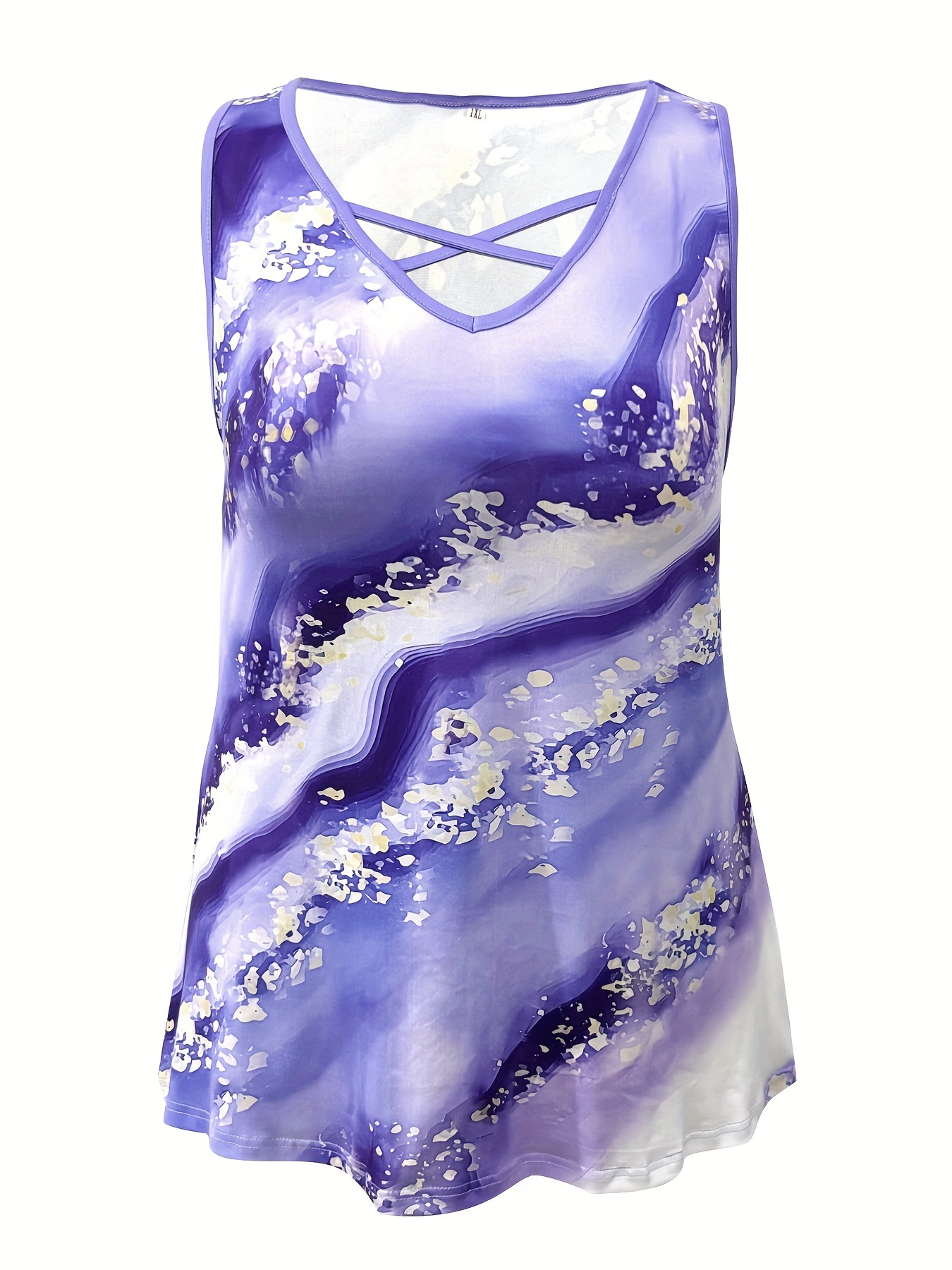 Plus Size Marble Print Tank To - огляд і ціна Summer Clothing For Plus Size Women